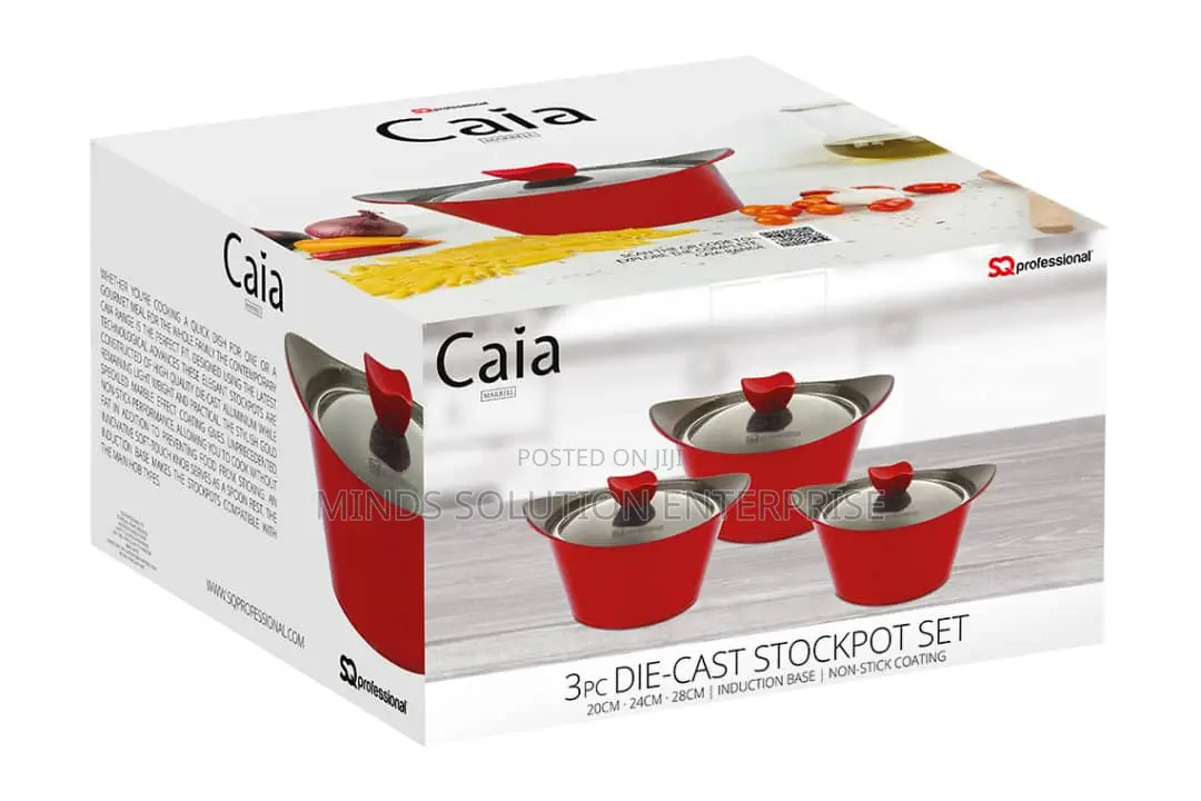 Sqprofessional Caia 3pc Die-Cast Stockpot Set