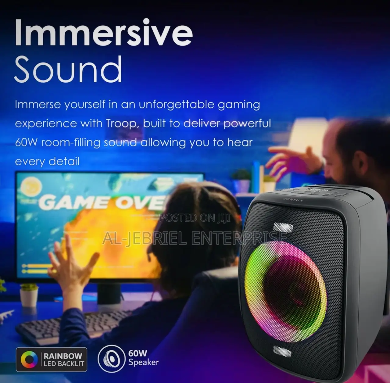Vertux Troop 60w Gaming Speaker