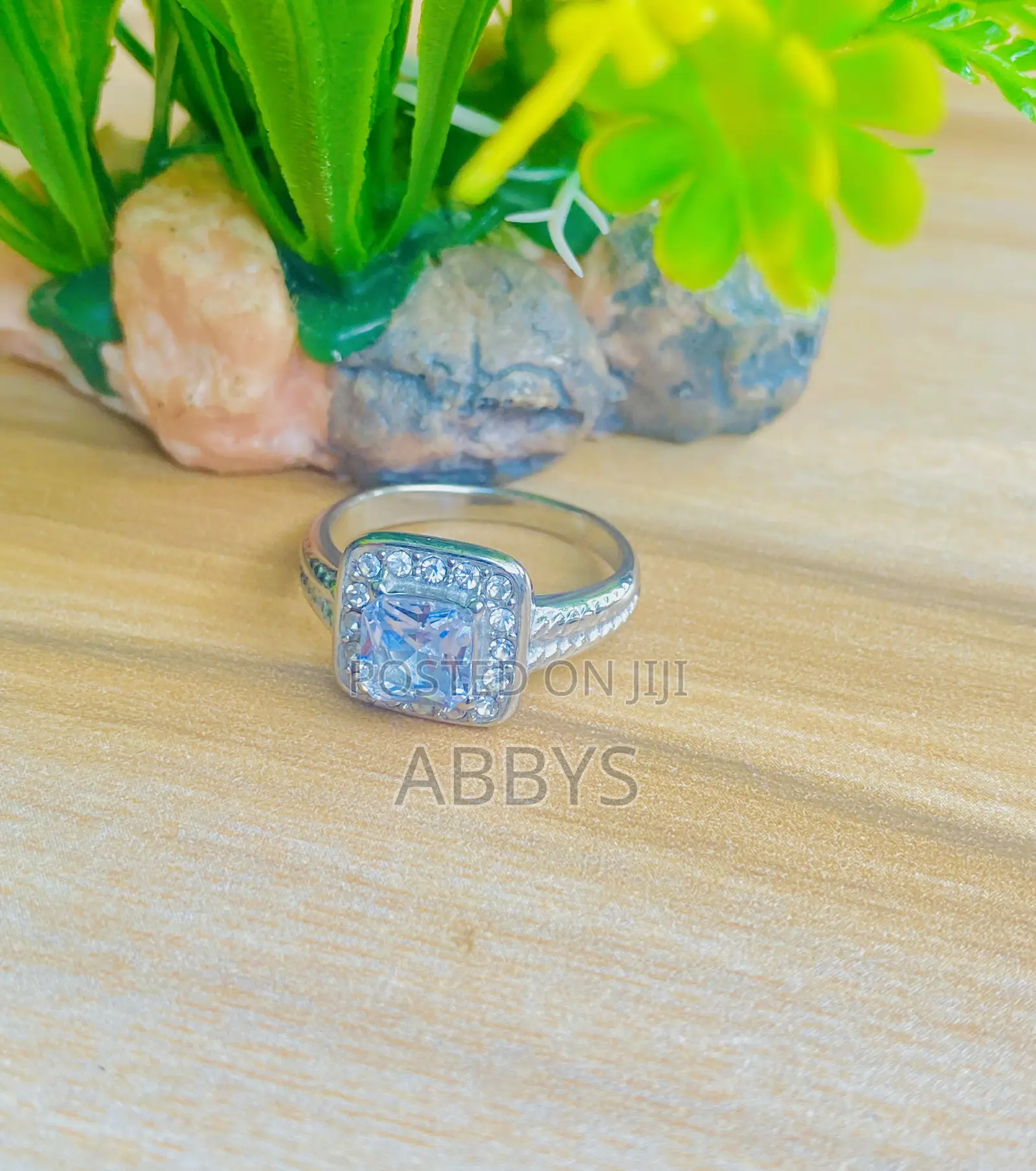 Silver Square Cut Engagemen/Promise Ring