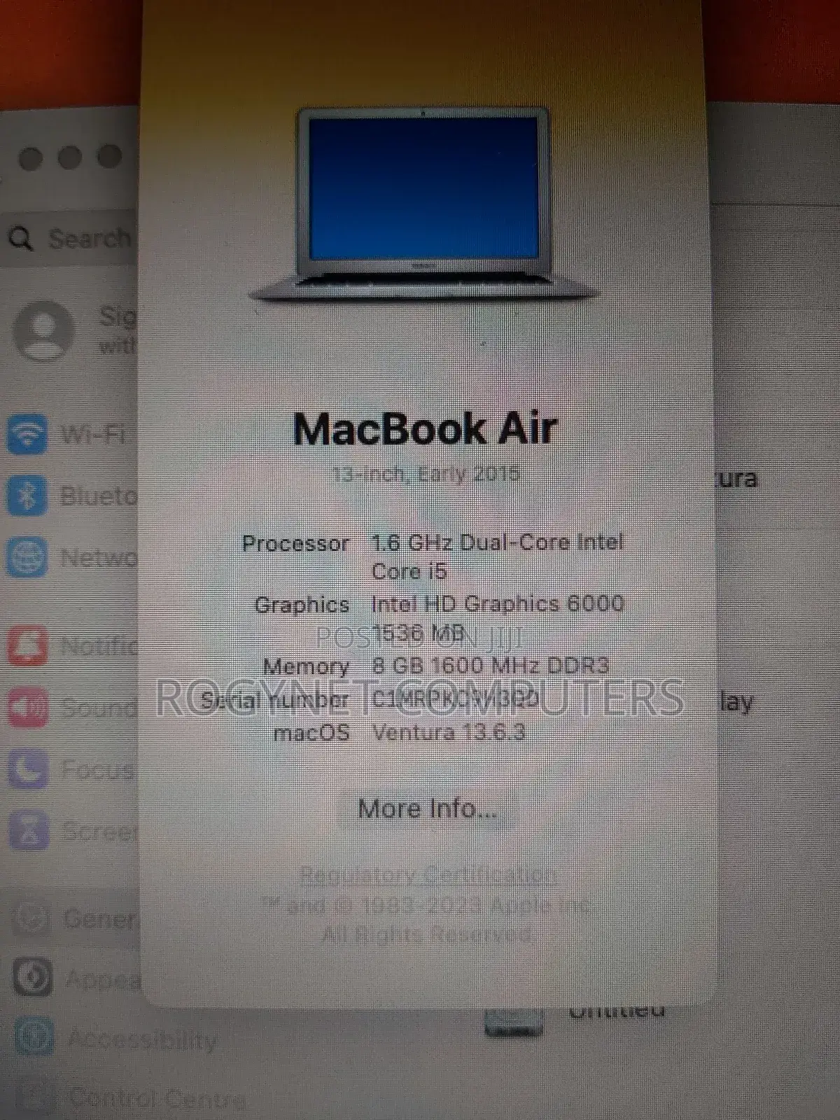 Laptop Apple MacBook Air 2015 8GB Intel Core i5 SSD 128GB