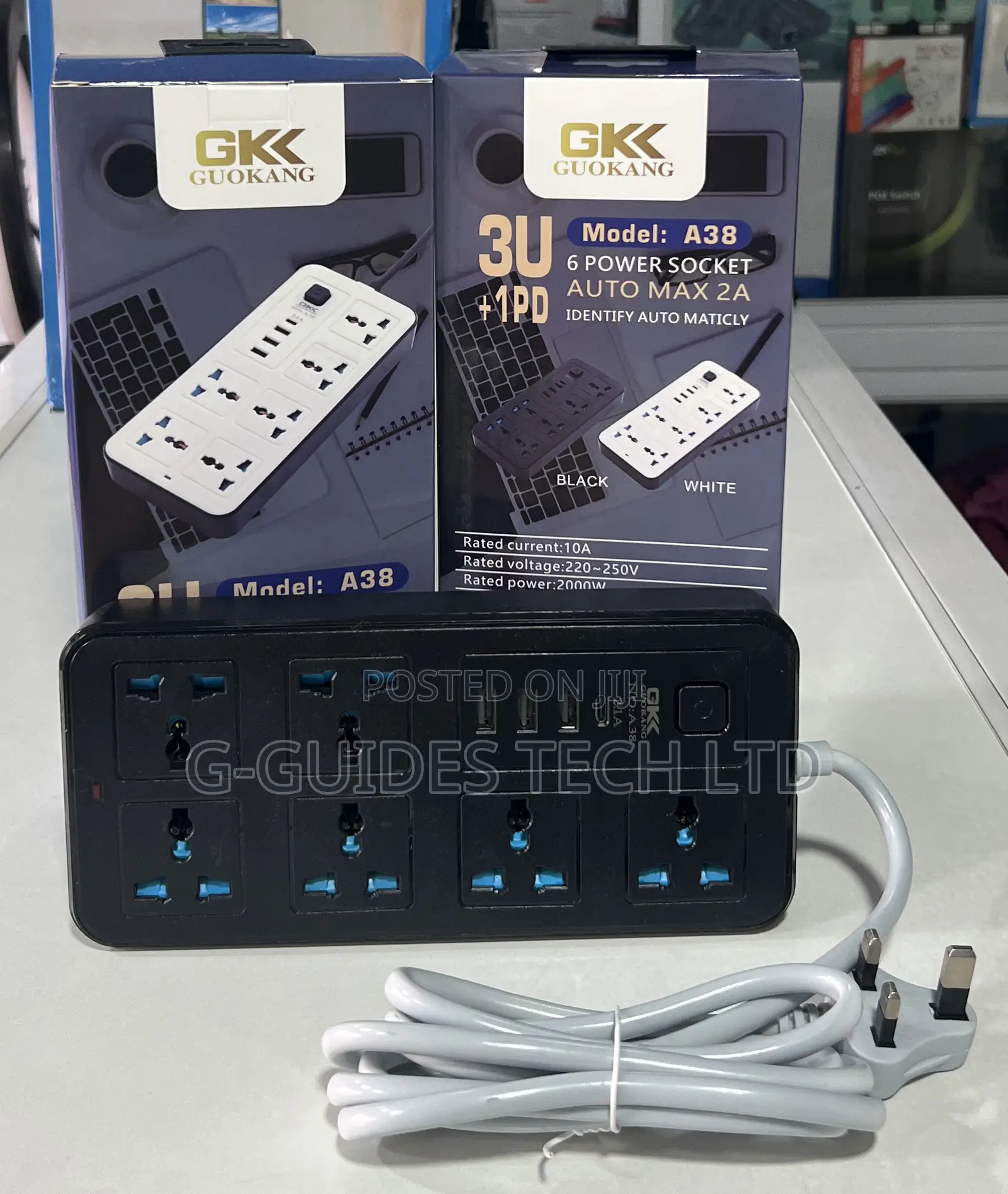 6-Way Extension Board With Usb Ports , 6-Way Power Socket