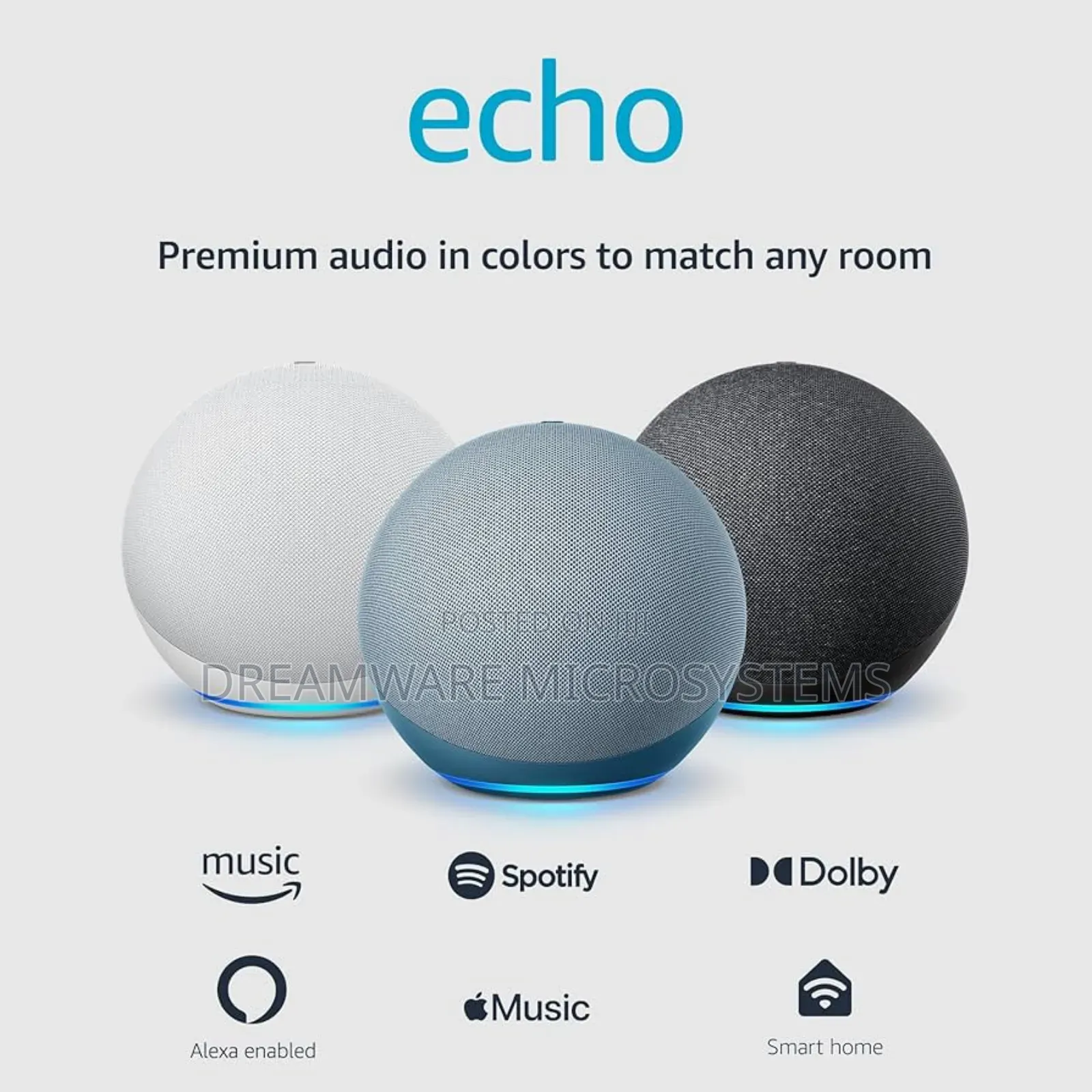 Echo Premium Sound, Smart Home Hub and Alexa | Twilight Blue