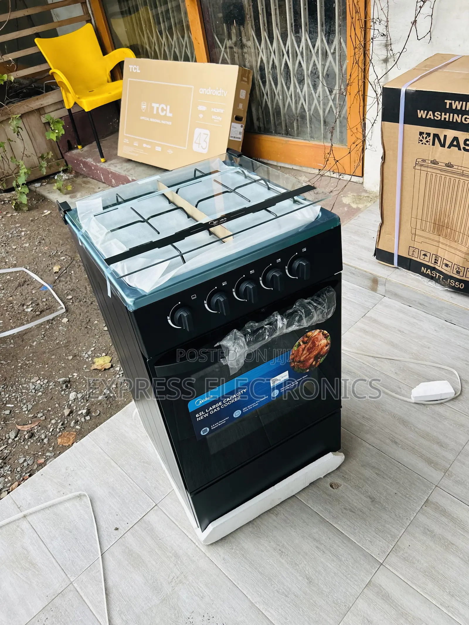 Freestanding Gas Cooker Oven Grill Midea 4burner