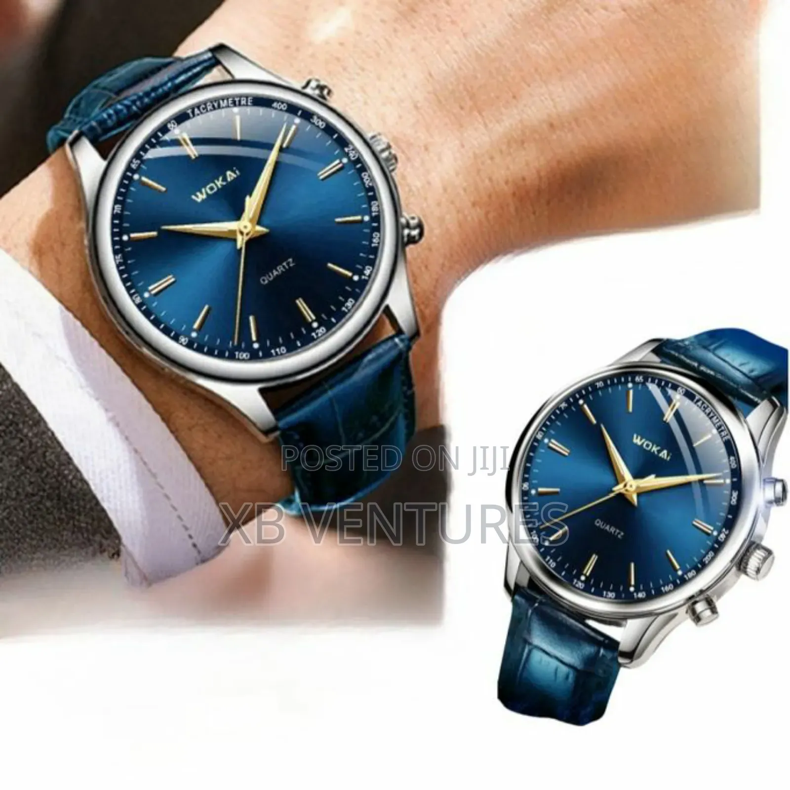 Men's Casual Belt Business Quartz Watch Blue