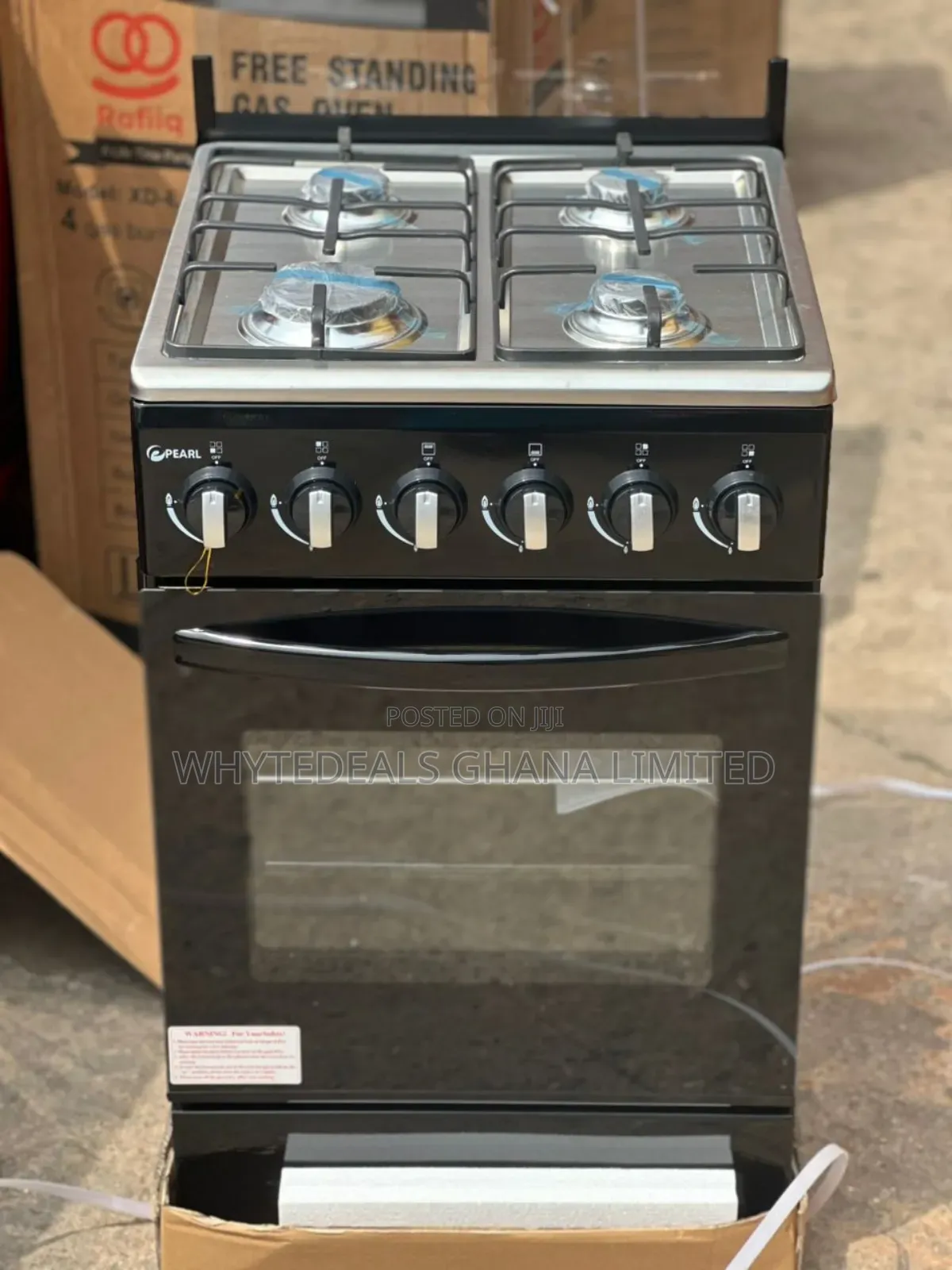 Pearl Gas Cooker| 4_burners| 50x50| Grill| Oven|Led Light|New|Warranty
