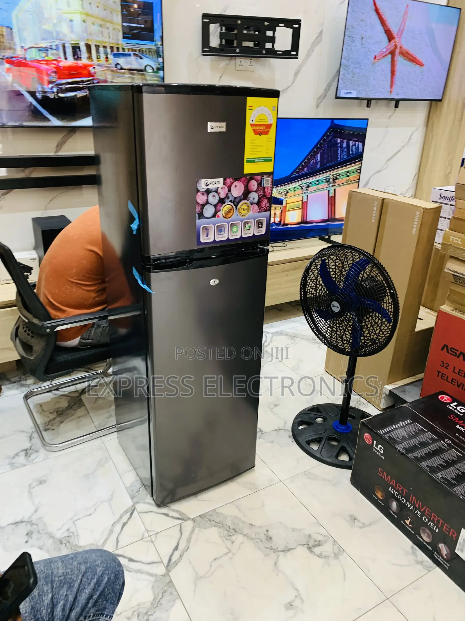 Freestanding Pearl Pd-262tix Double Door Fridge