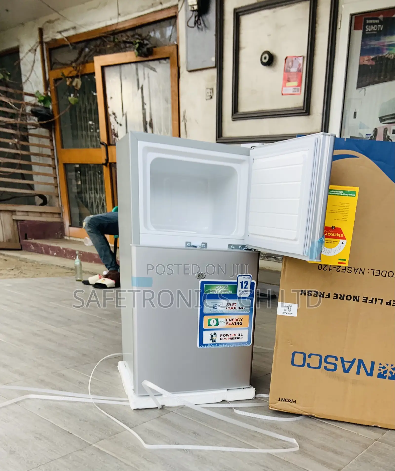 Original Nasco Topfreezer 90l Grey 2 Doors Nasf2-120 Fridge