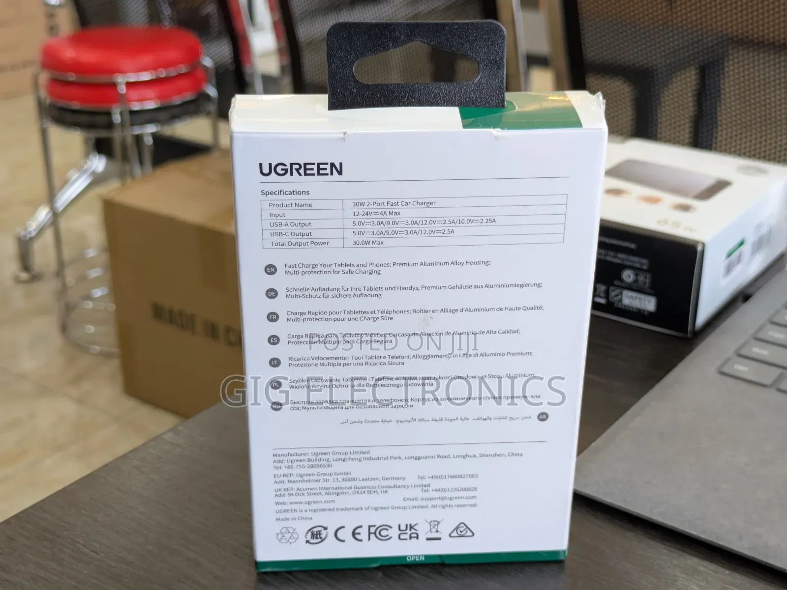 Ugreen Cd130 30w Usb C Usb A Car Charger