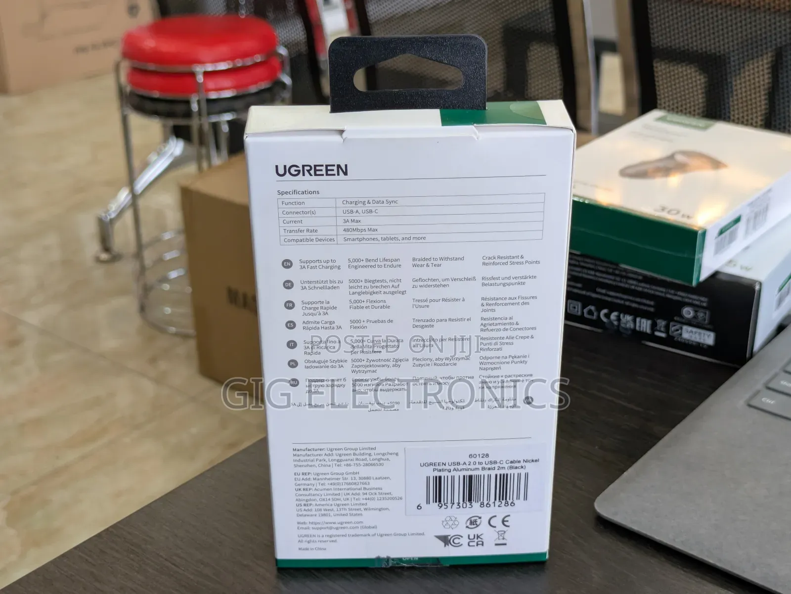 Ugreen 3a Fast Charge Usb a to C Cable Braided Usb C 1m
