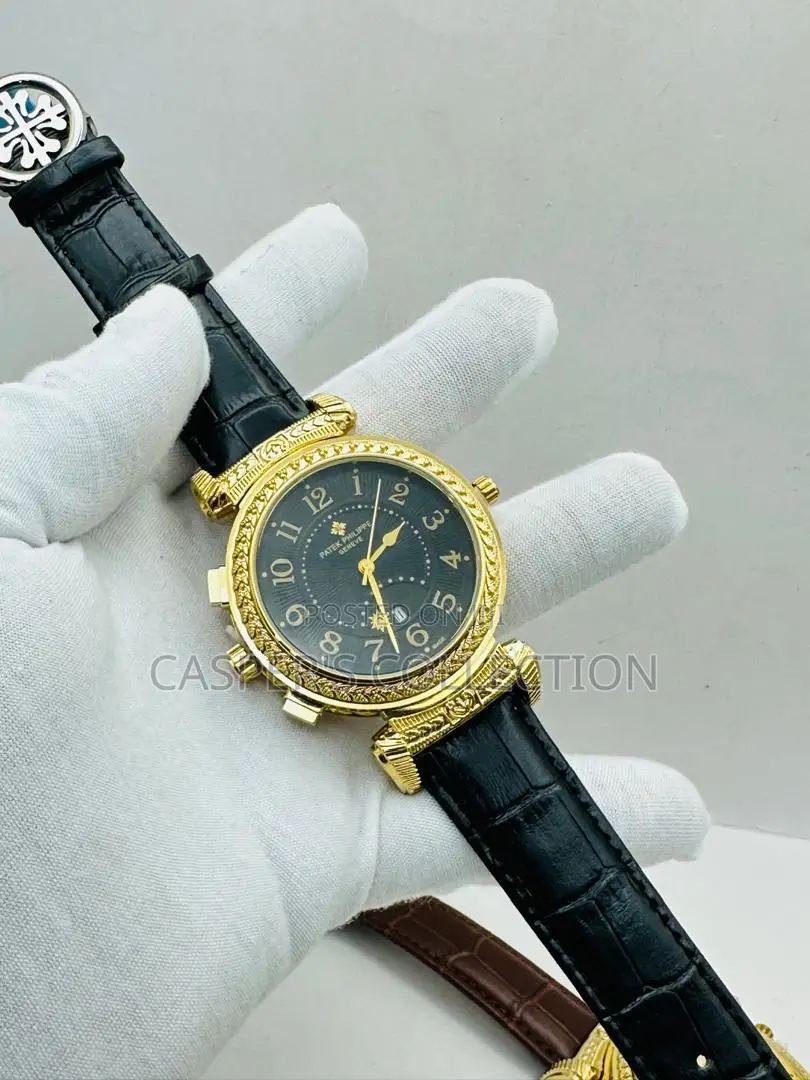 Quality 2 Face Patek Philippe Leather Watch