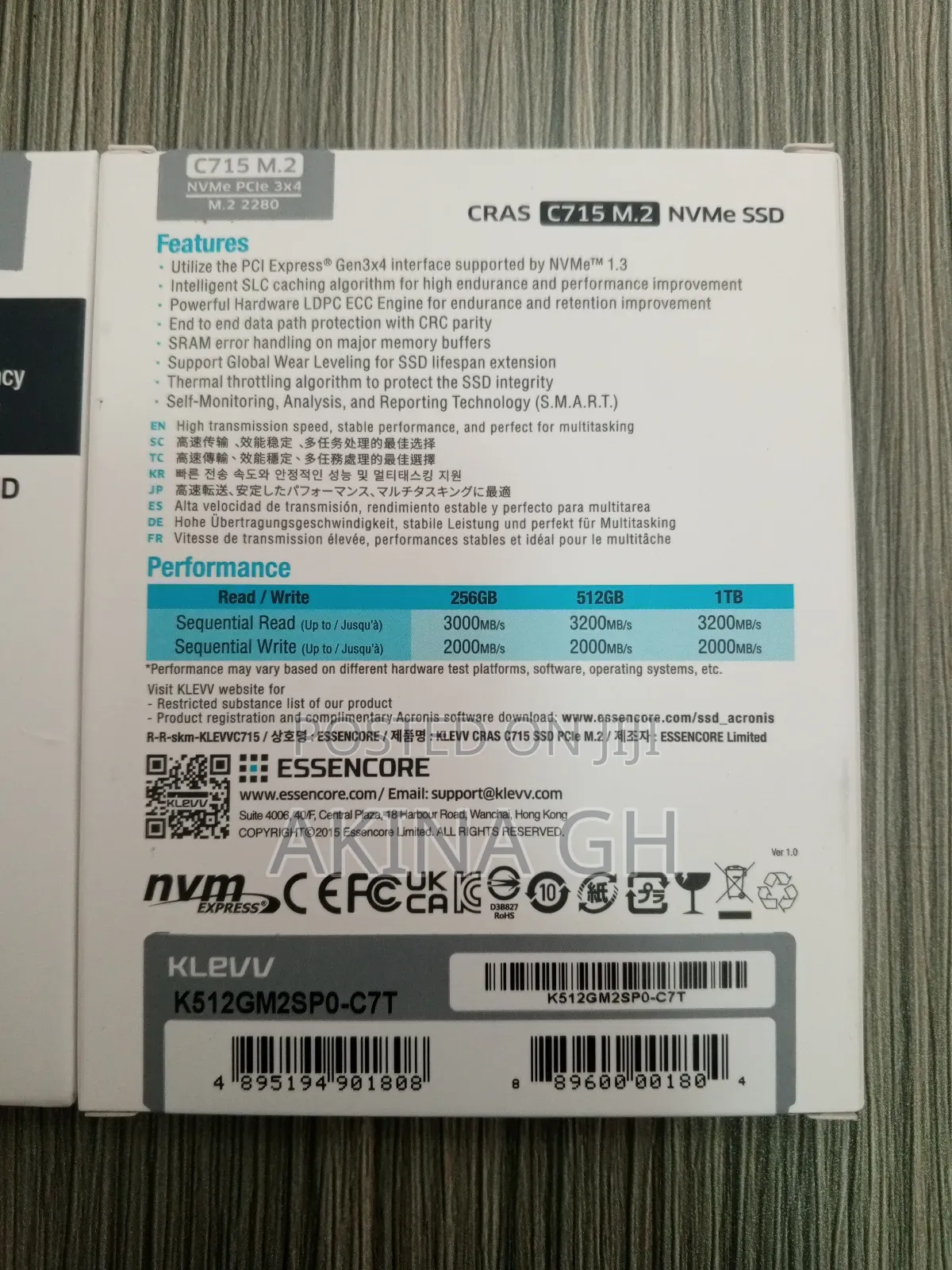 Klevv M.2 Nvme Pcie 3d Nand 512gb SSD