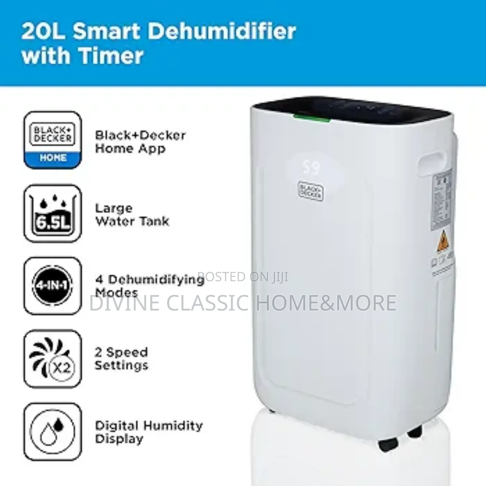 Black+Decker Bxeh60014gb 20l Smart Dehumidifier, 4 Modes
