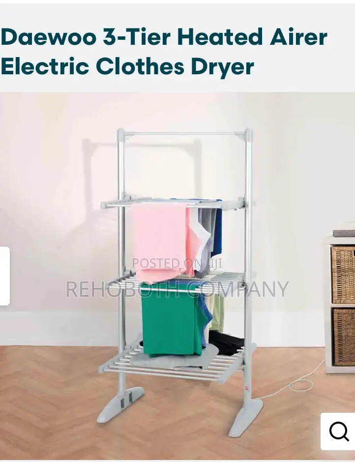 Daewoo Electric 3- Tier Heated Clothes Dryer Airer .