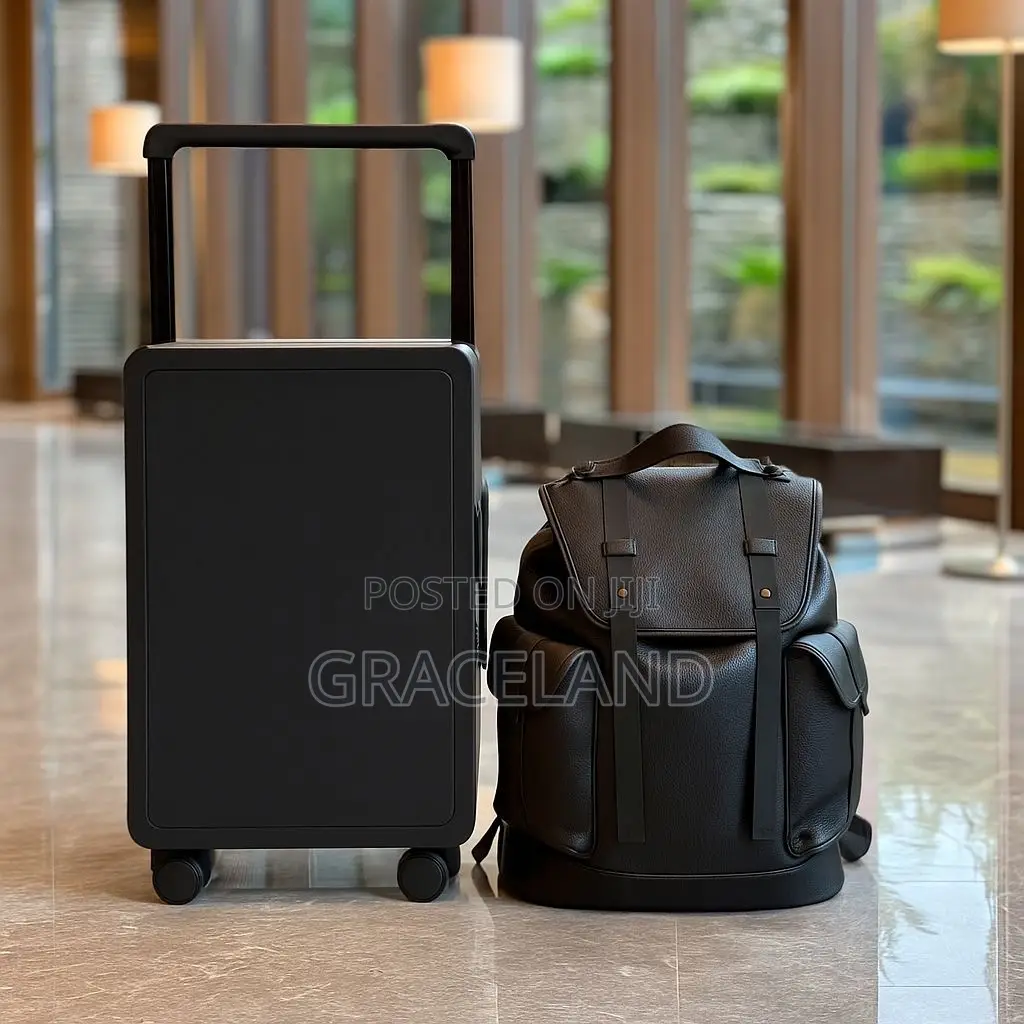 This Is Original 2in1 Pure Leather With Traveling Bag Black