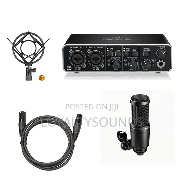 At2020 With Behringer Umc202hd Mic and XLR Cable