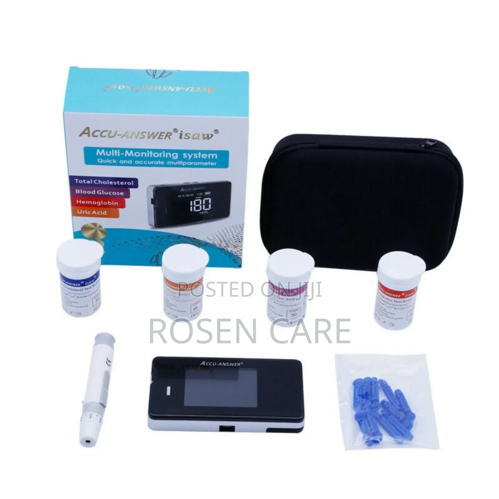 Accu Answer Machine Cholesterol Hb Glucose Uric Acid Monitor Device