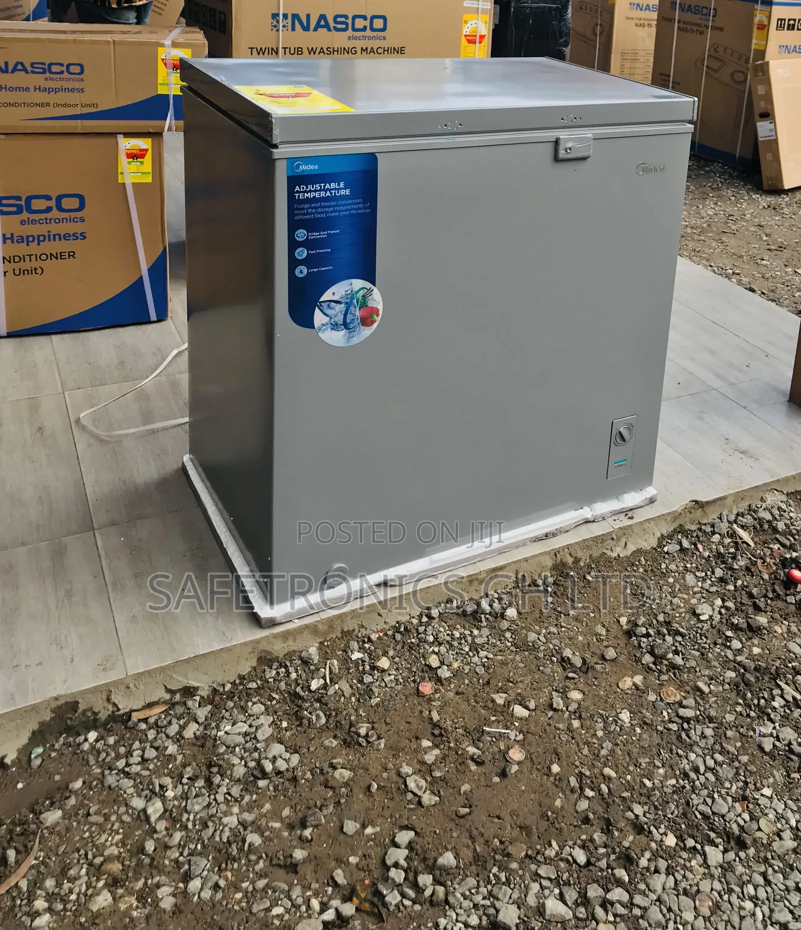Order Secure Singledoor Midea 200 Liters Grey Freezer
