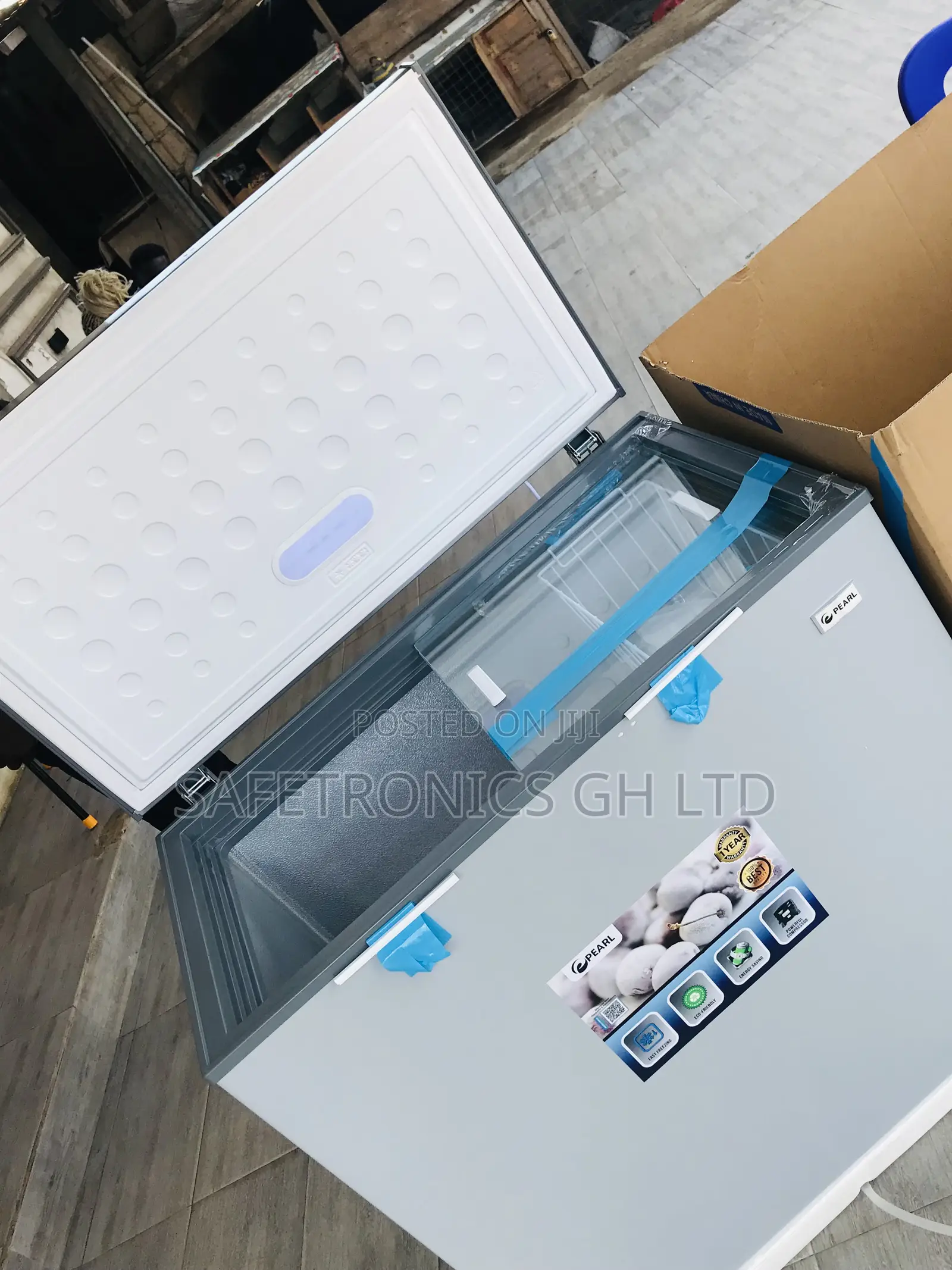 Unique Singledoor Pearl 200 Liters Grey Slide Glass Freezer