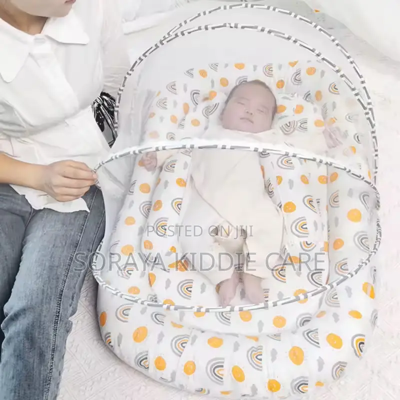 Baby Portable Foam Bed With Side Pillows and Net