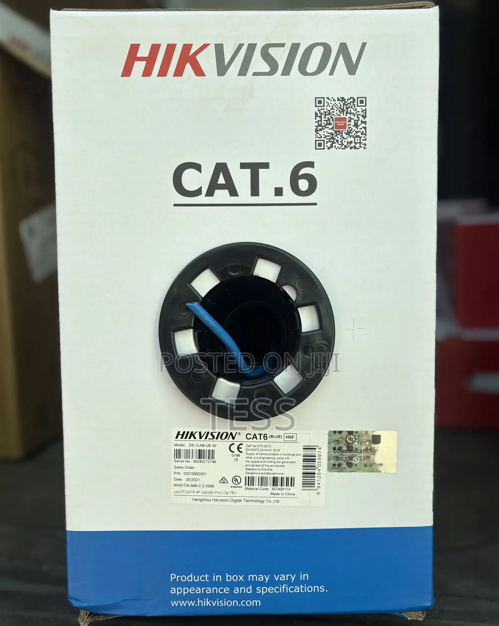 Hikvision Cat6 Utp Indoor Cable Solid Pure Copper 1ln6-ue-w