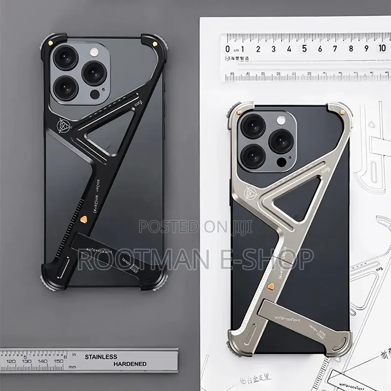 Metal Frameless iPhone Case With Stand,Geometric Design