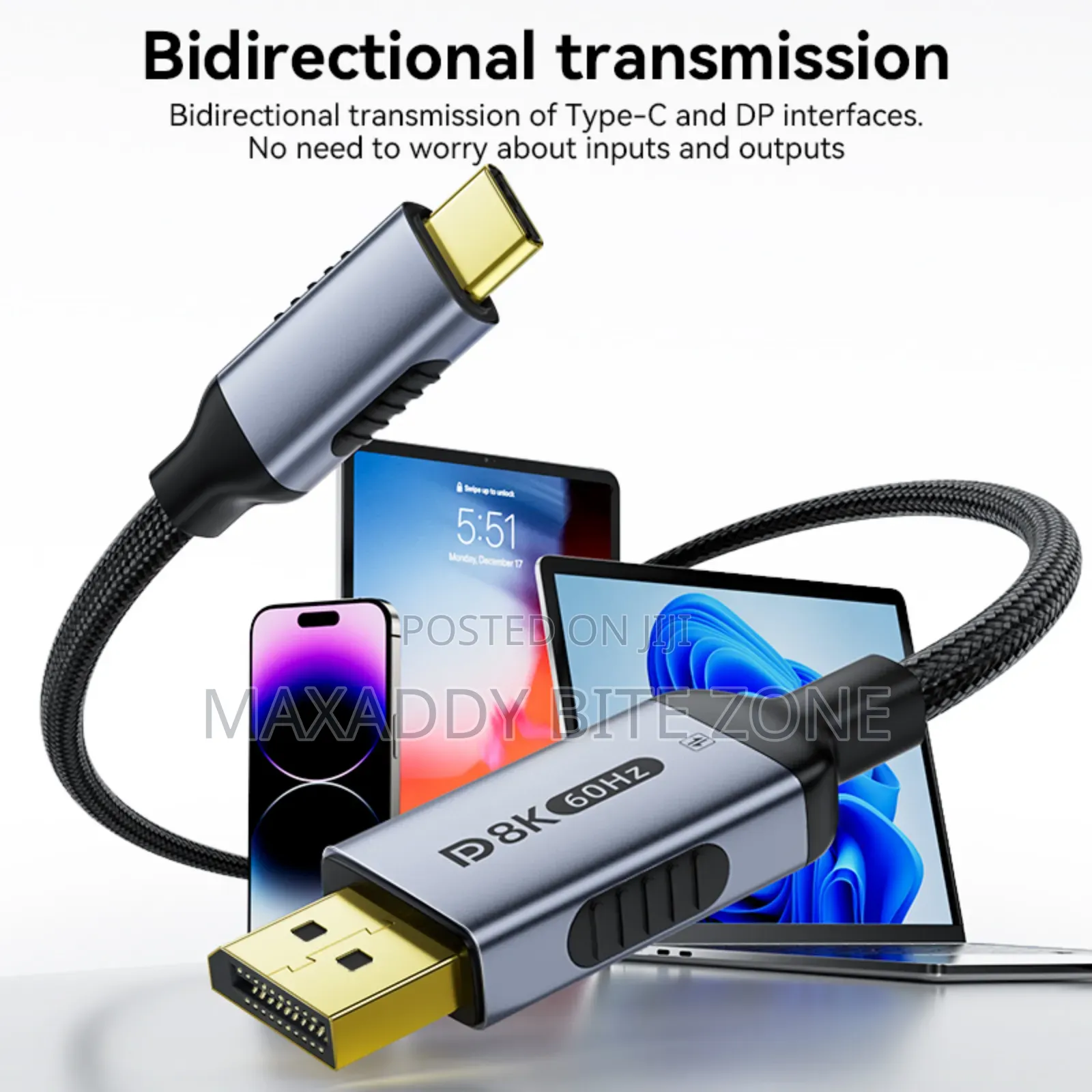 3m Type C To Displayport 2.1 Cable 8k@60hz 4k@144hz