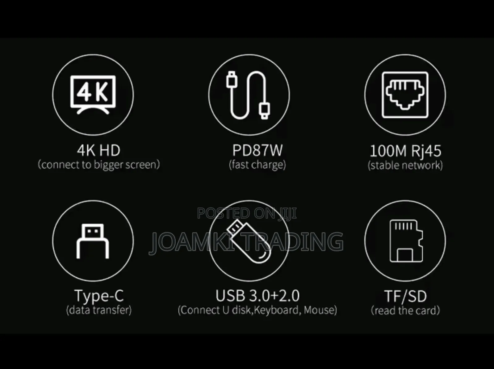 8 In 1 Usb C Hub 3.0 Splitter 4 Laptop, Pd Sd Tf Rj45 Hdmi