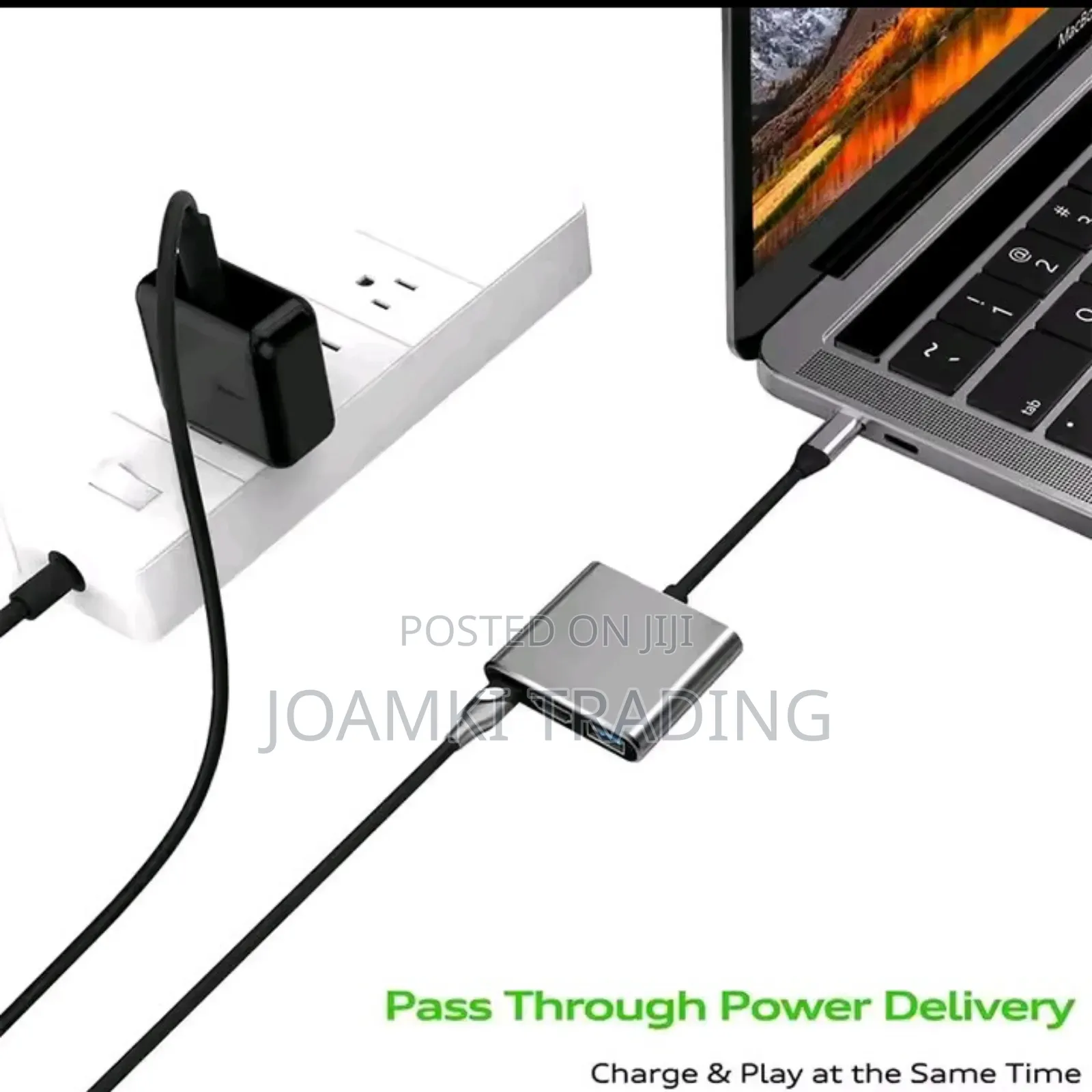 3 in 1 Type C Hub to Hdmi, Pd, Usb 3.0 for Phone, Laptop
