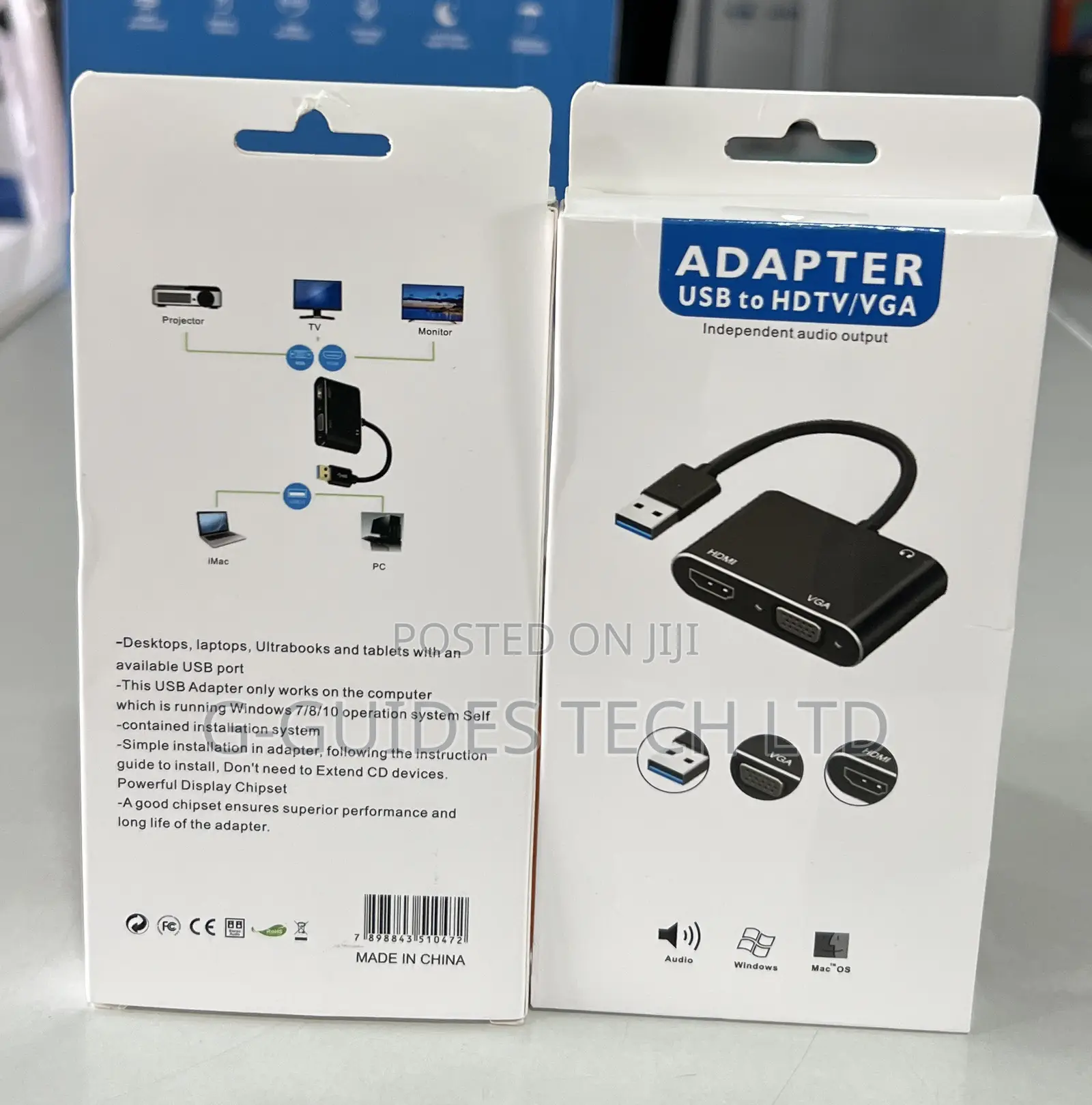 Usb 3.0 to Hdmi and Vga Adapter, Usb to Vga/Hdmi Converter