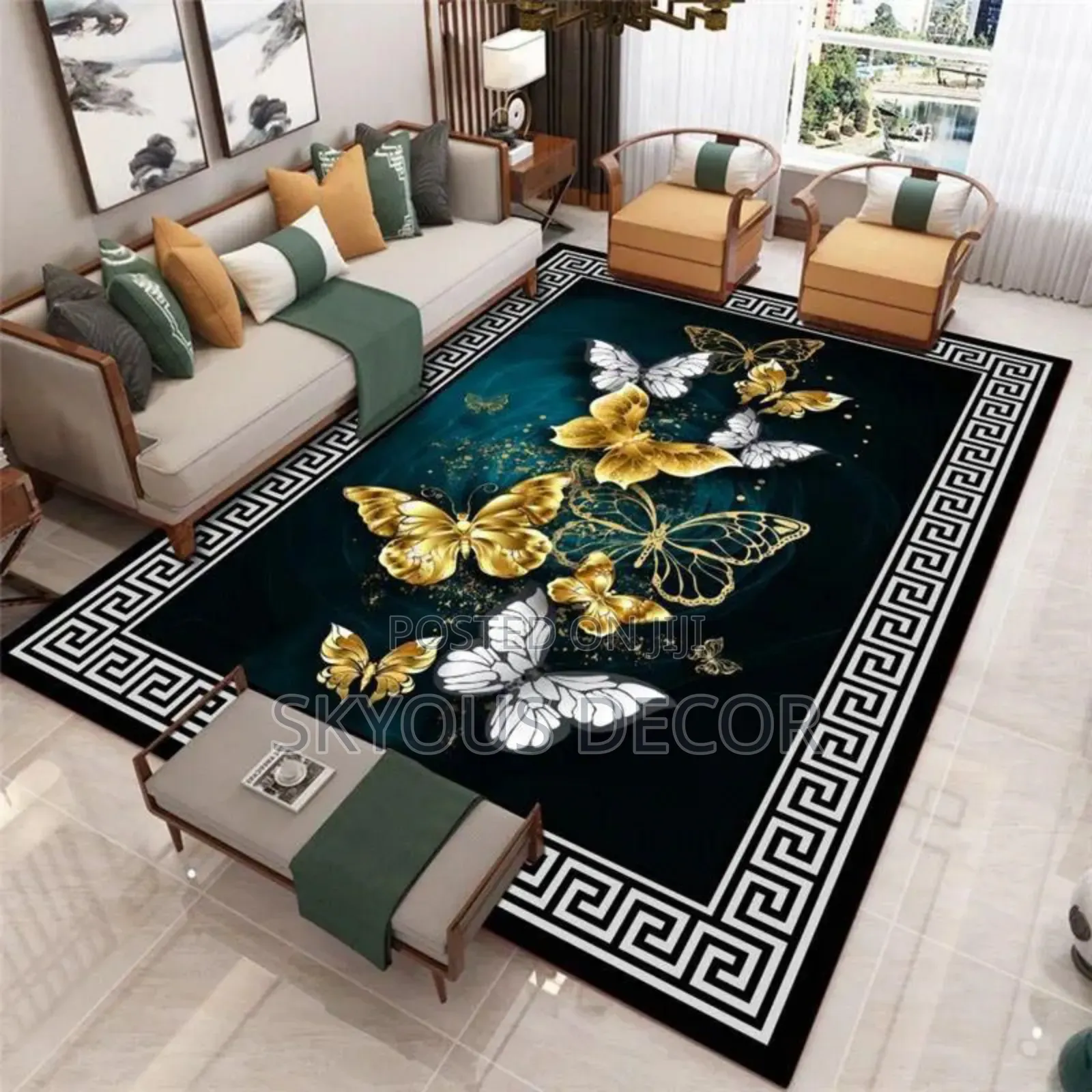 3d Carpet With a Beautiful Butterfly Design