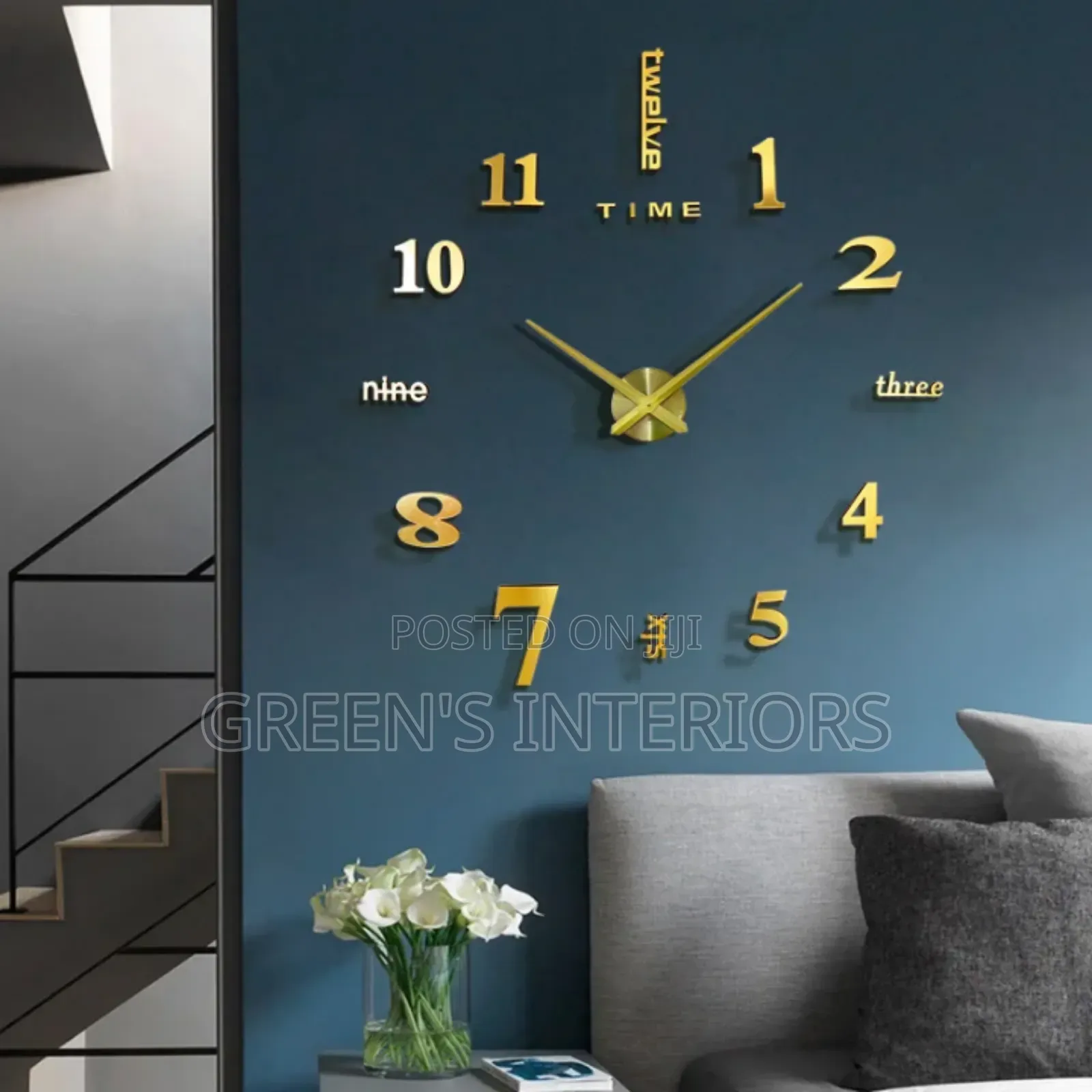 120 Cm Beautiful Gold Flameless Clock