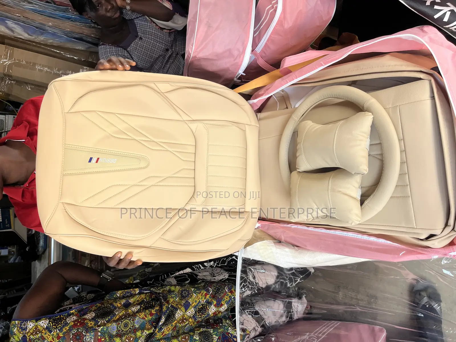 Leather Seat Cover Set ( Beige Colour )