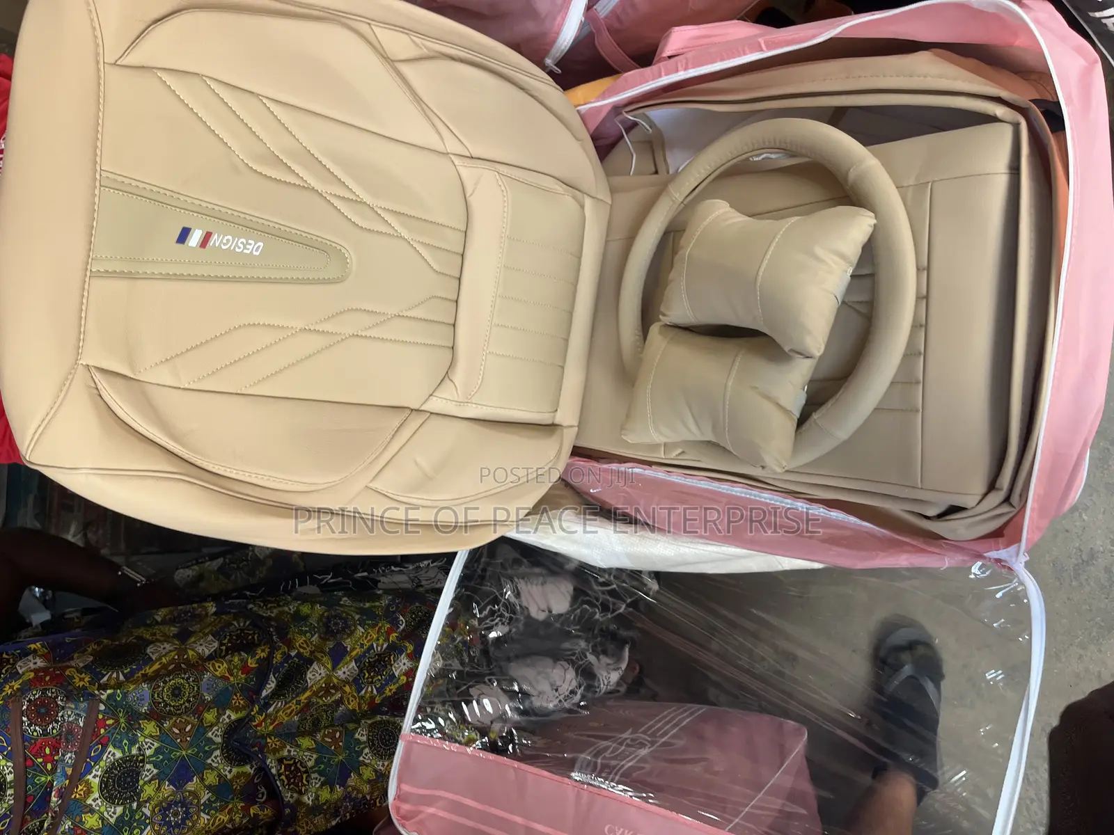 Luxury Leather Car Seat Covers Beige Colour Only