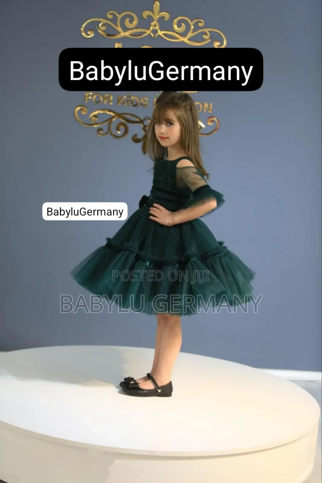 Luxury Turkey Imported Green Tulle Ball Gown Princess Dress