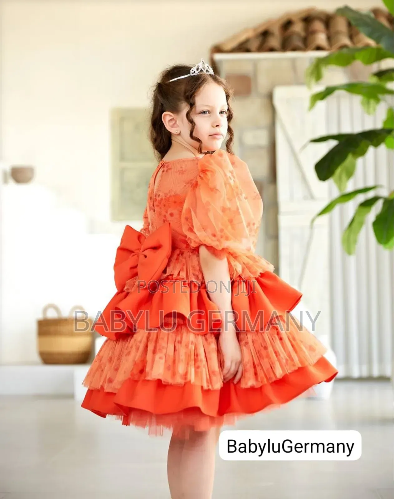 Orange Girl's Princess Dress -Turkey Imported