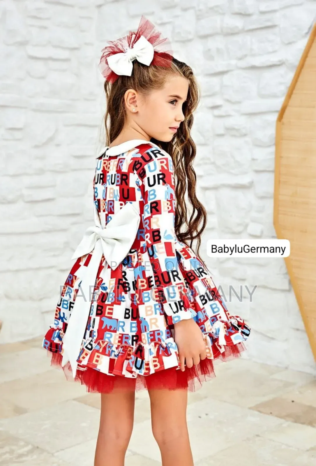 Red Burberry Princess Ball Gown Dress
