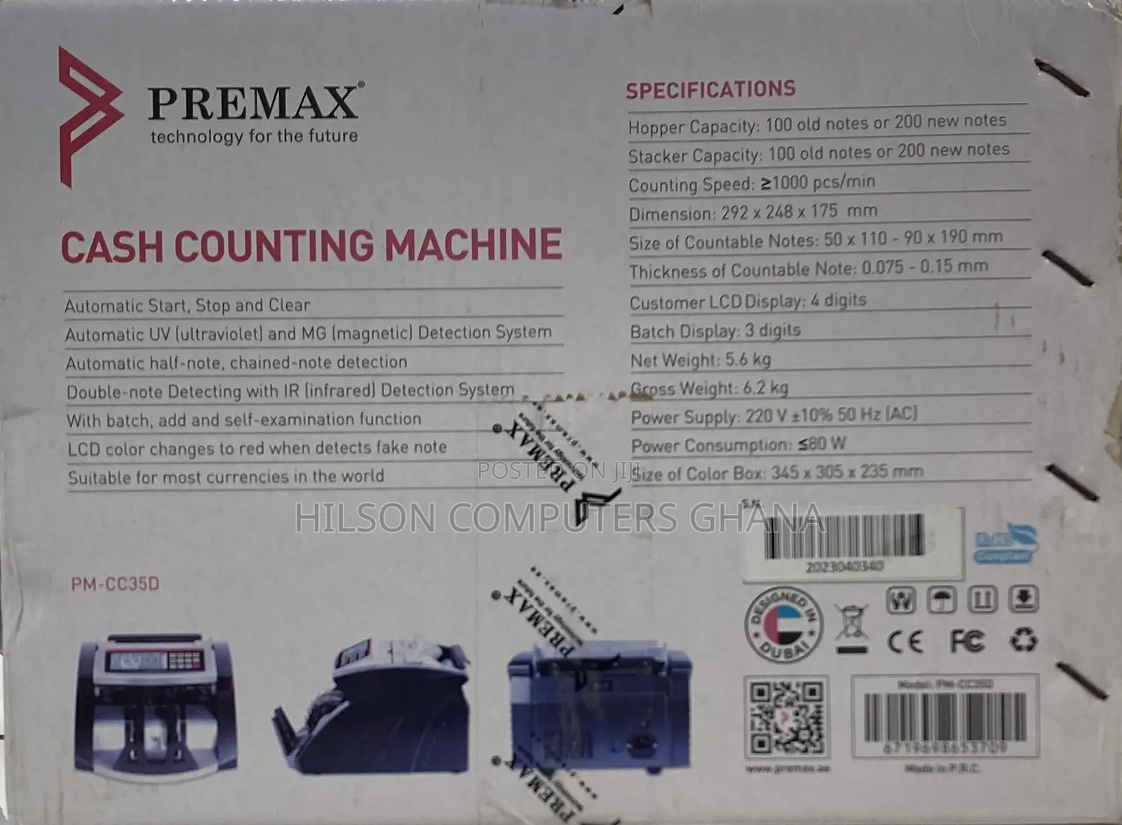 Premax Pm-Cc35d Money Counting Machine – Grey