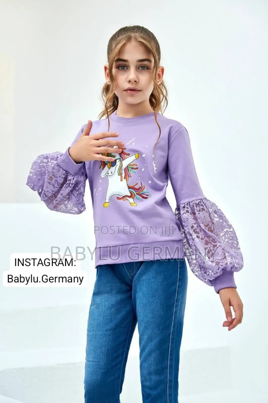 Stylish Kids Purple Sweater and Jeans Set : Turkey Imported