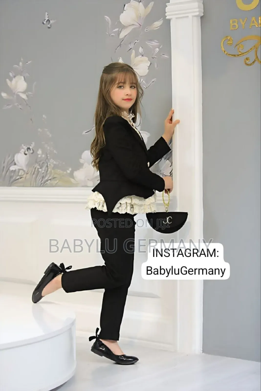 Complete Black Girl's Suit Set ; Turkey Luxury Brand