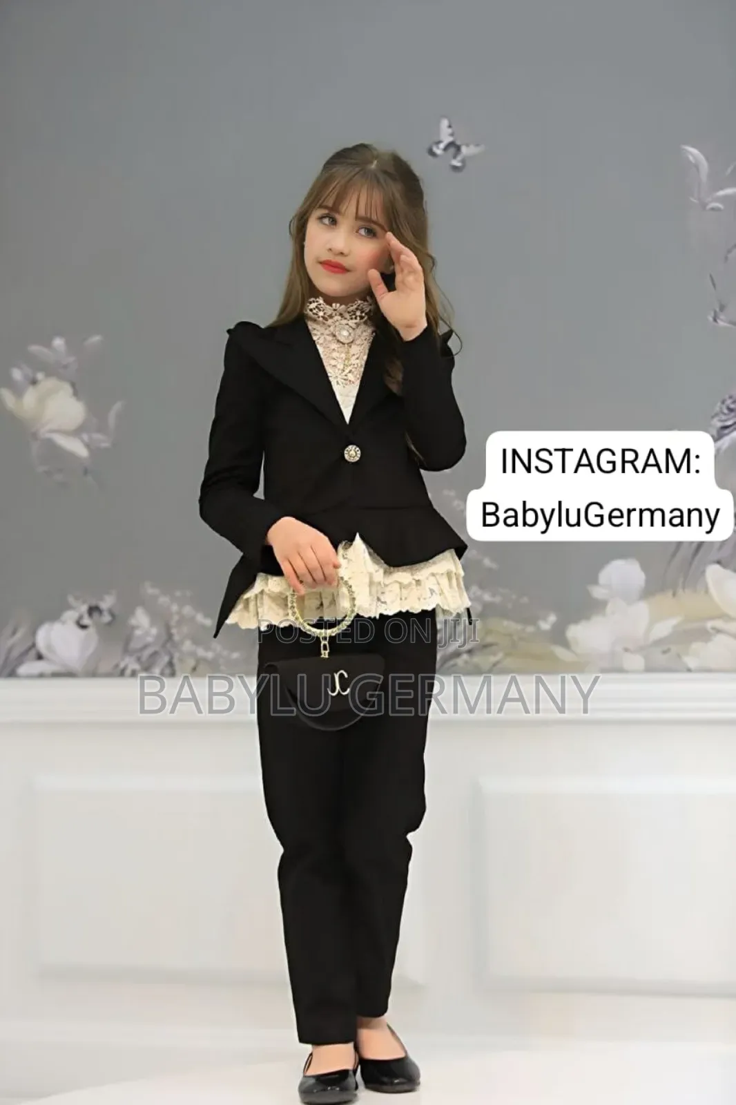Complete Black Girl's Suit Set ; Turkey Luxury Brand