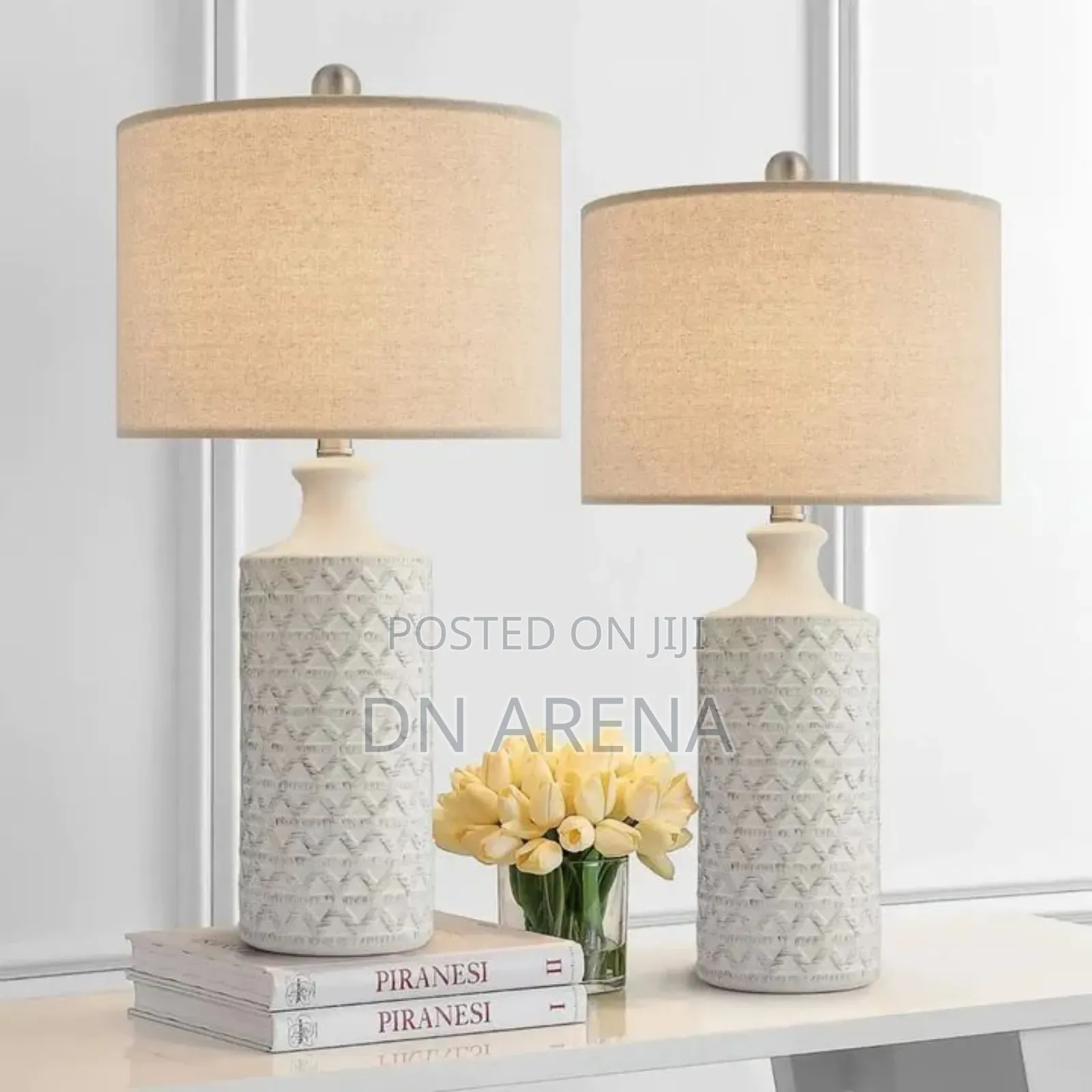 24.75" Modern Ceramic Lamp for Living Room and Bedroom