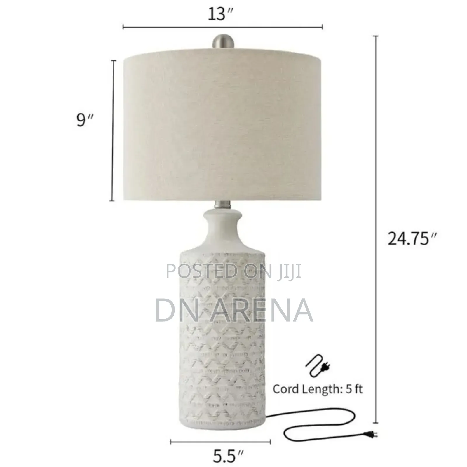 24.75" Modern Ceramic Lamp for Living Room and Bedroom