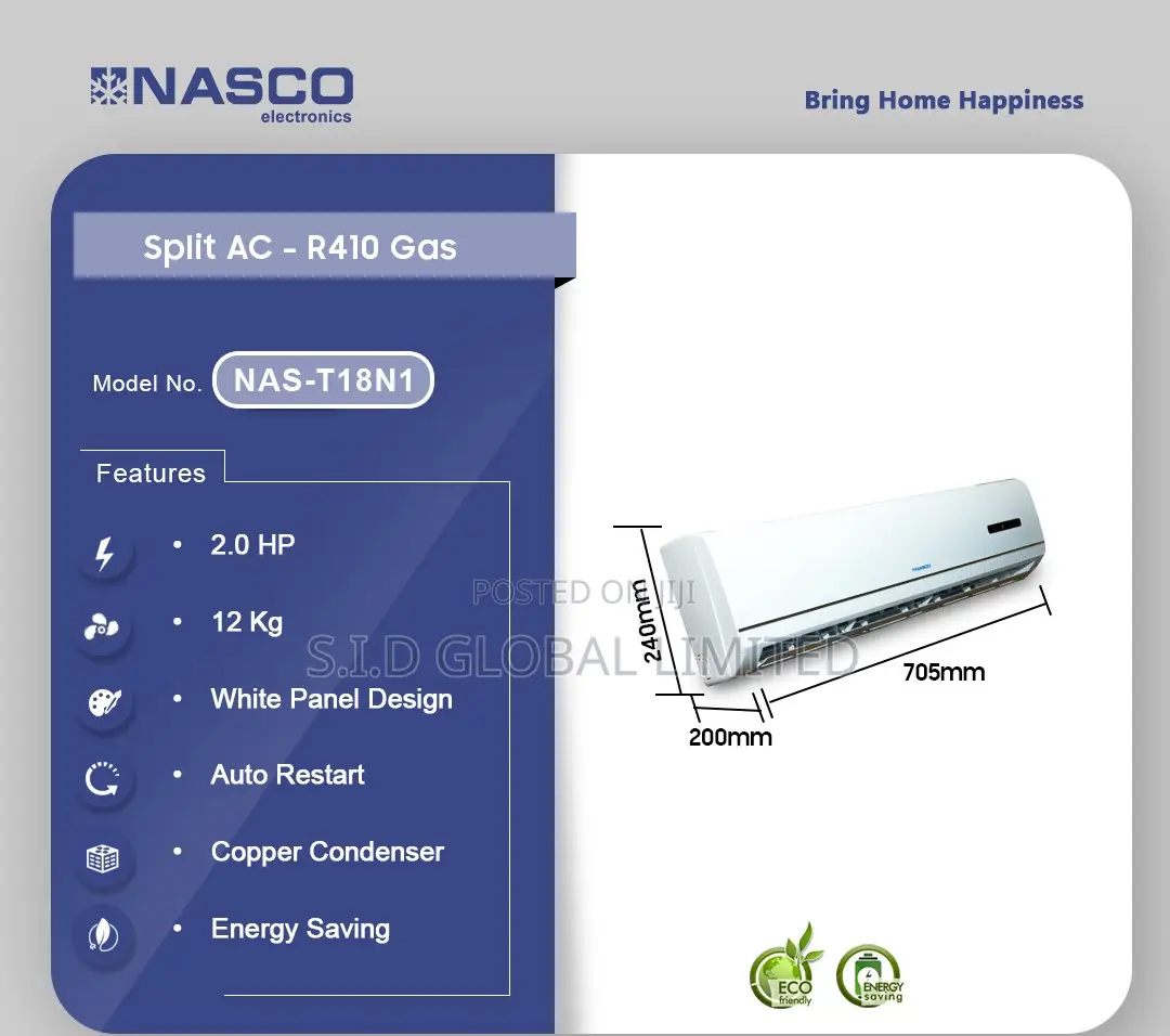 Durable Cooling Nasco 2.0hp Air Conditioner Nas-t18n1
