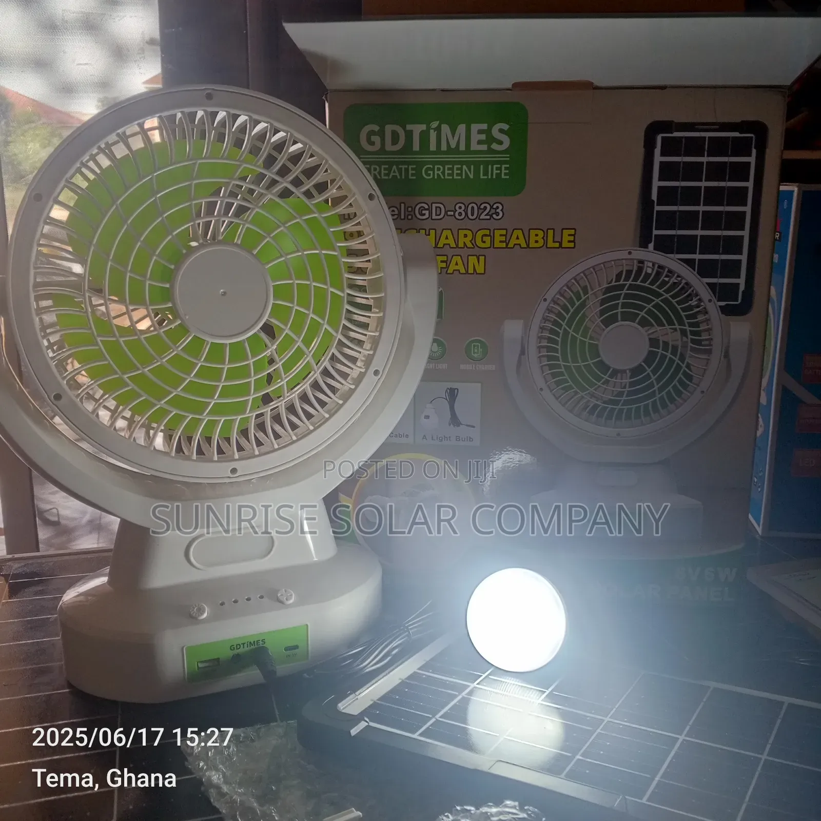 Solar Rechargeable Fan