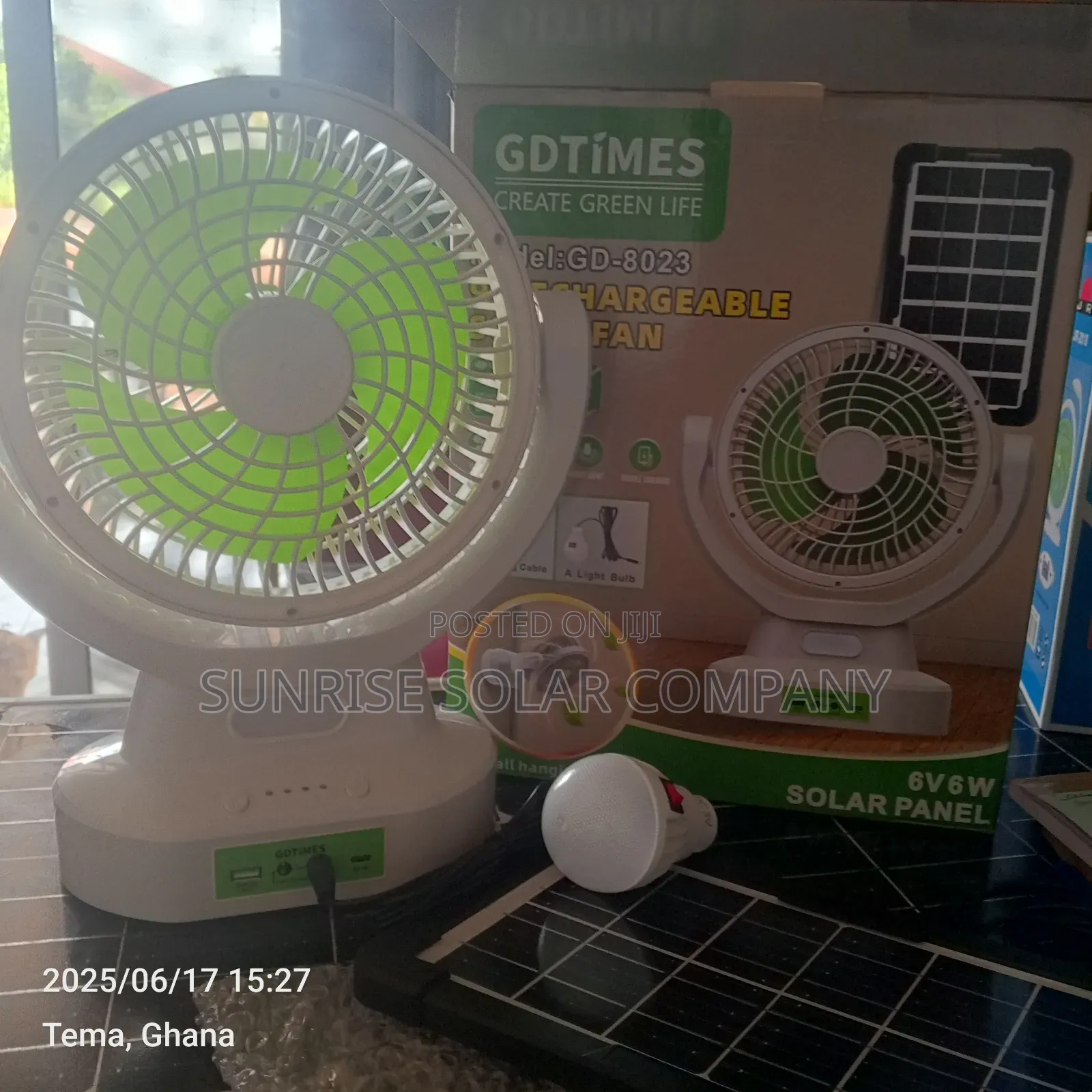 Solar Rechargeable Fan