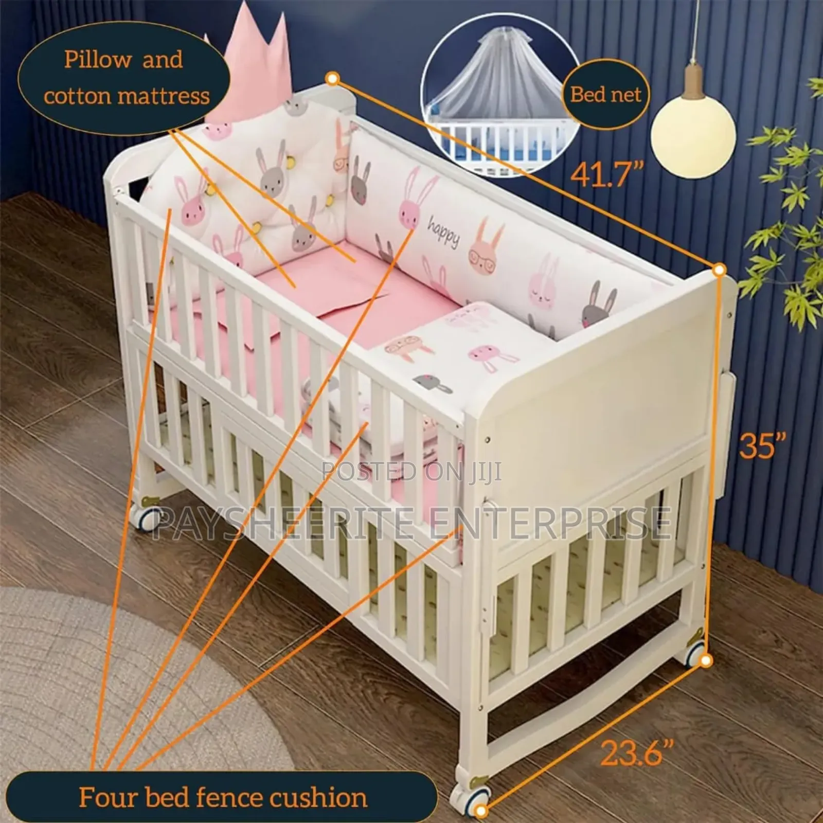 Four Bed Defense Cushion Baby Cot