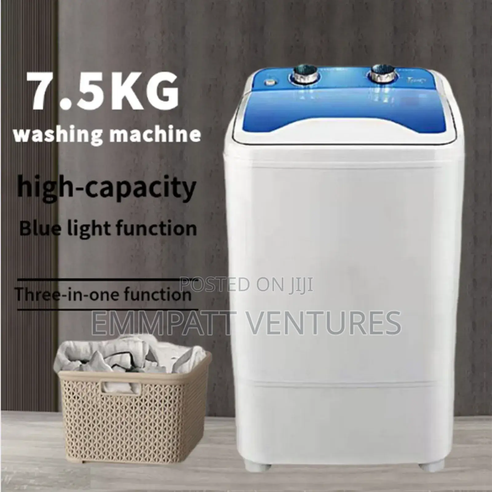7.5kg Washing Machine,Spin and Dry