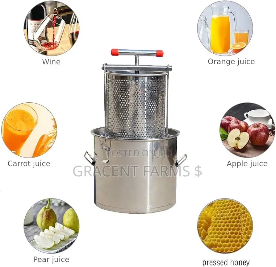 Stainless Steel Honey Press With Collection Bucket