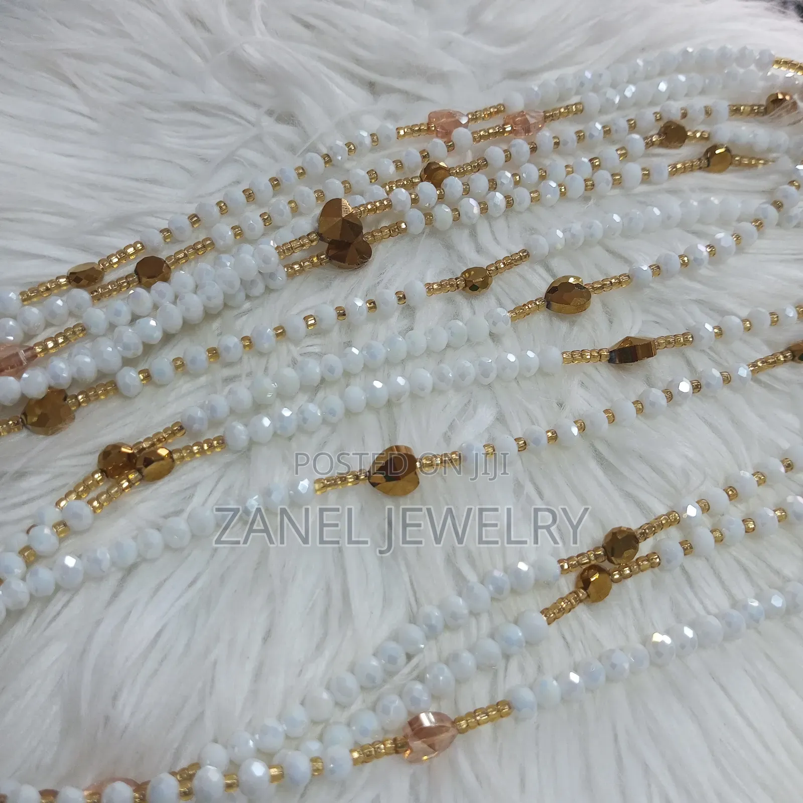 White and Gold Waist Beads