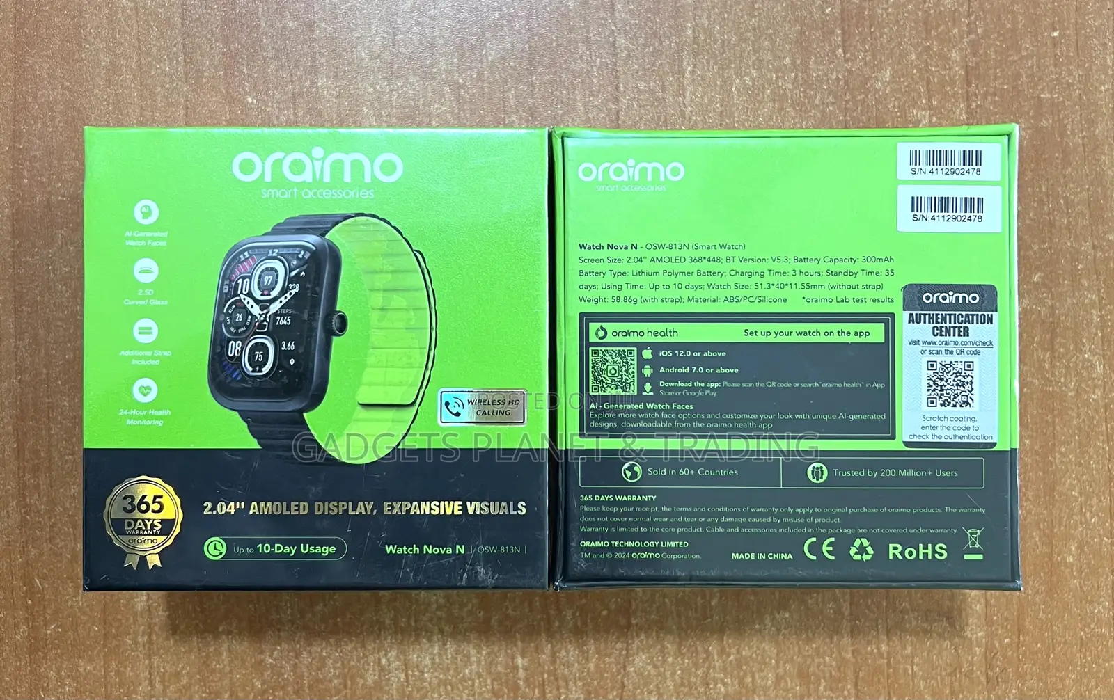 Oraimo Watch Nova N 2.04''amoled 2.5d Smart Watch - Osw-813n